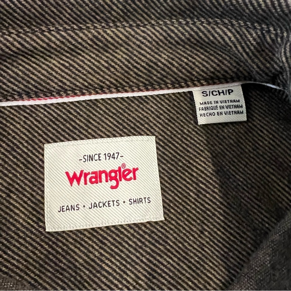 Wrangler NWT Flannel Knit Shirt Men’s Size Small Brown 1908340 Button Down, - Picture 8 of 16
